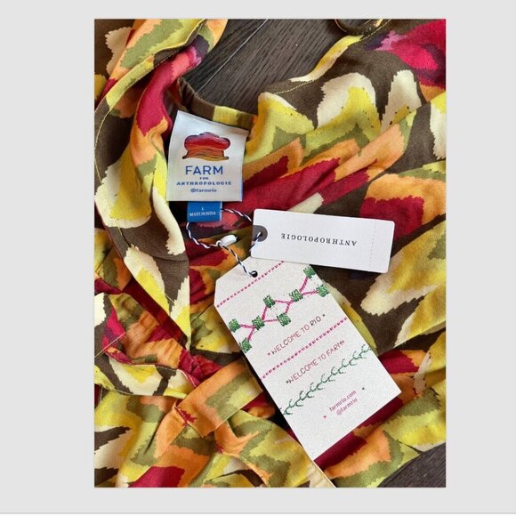 Farm Rio x Anthropologie Fruit Print Jumpsuit, Size L, Wide Leg, One Piece, NWT - Picture 6 of 12